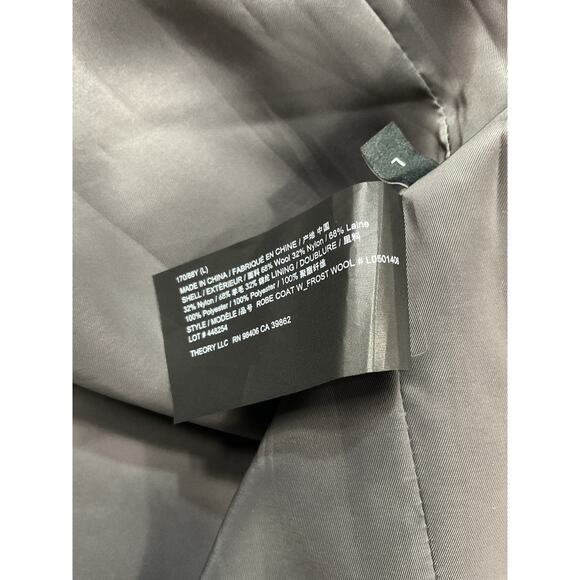 Theory Wool Blend Grey Trench Coat Size L - Picture 5 of 5